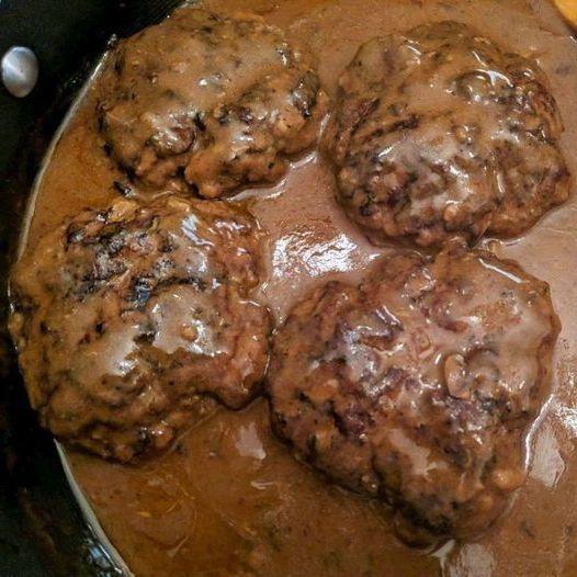 Juicy Beef Patties with Homemade Rich Brown Gravy Recipe