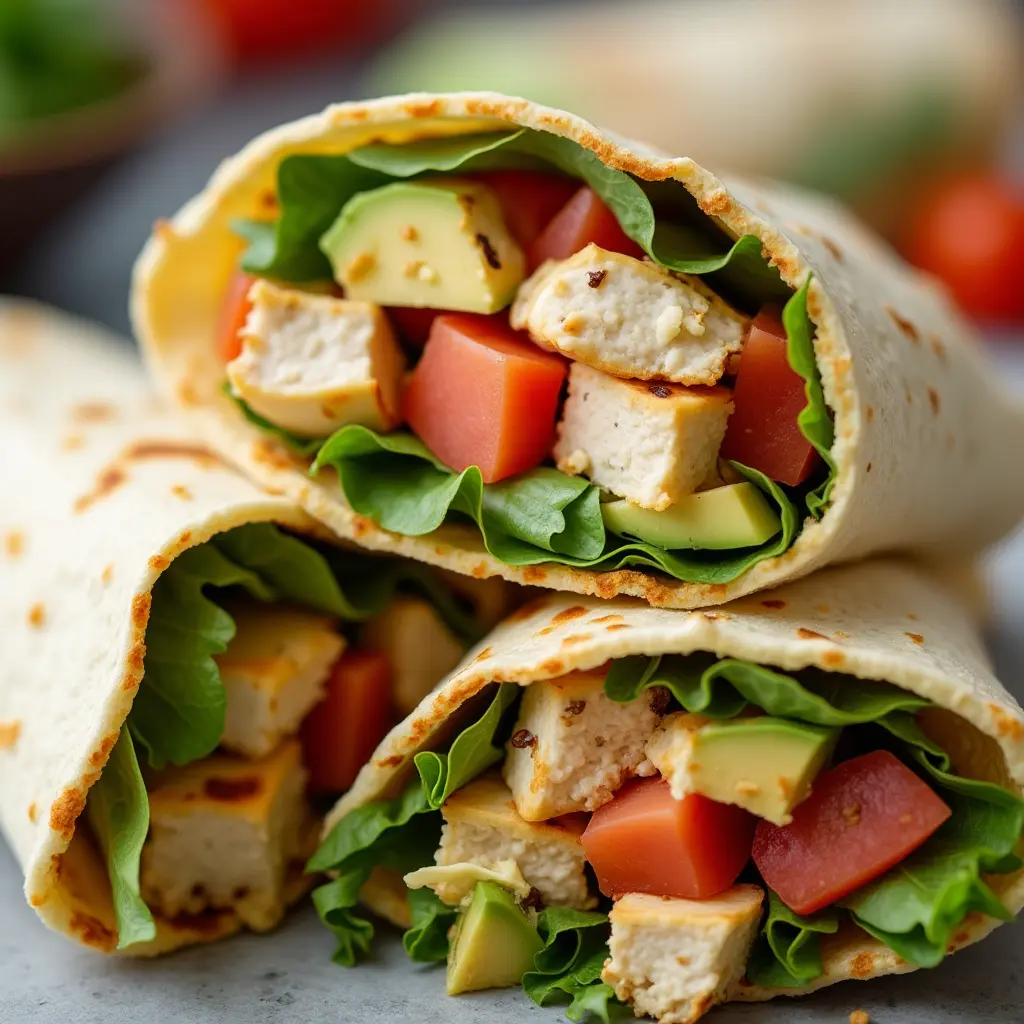 a tortilla wraps with meat and vegetables