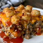 Cheesy Tater, Tot Meatloaf, Casserole, Recipe