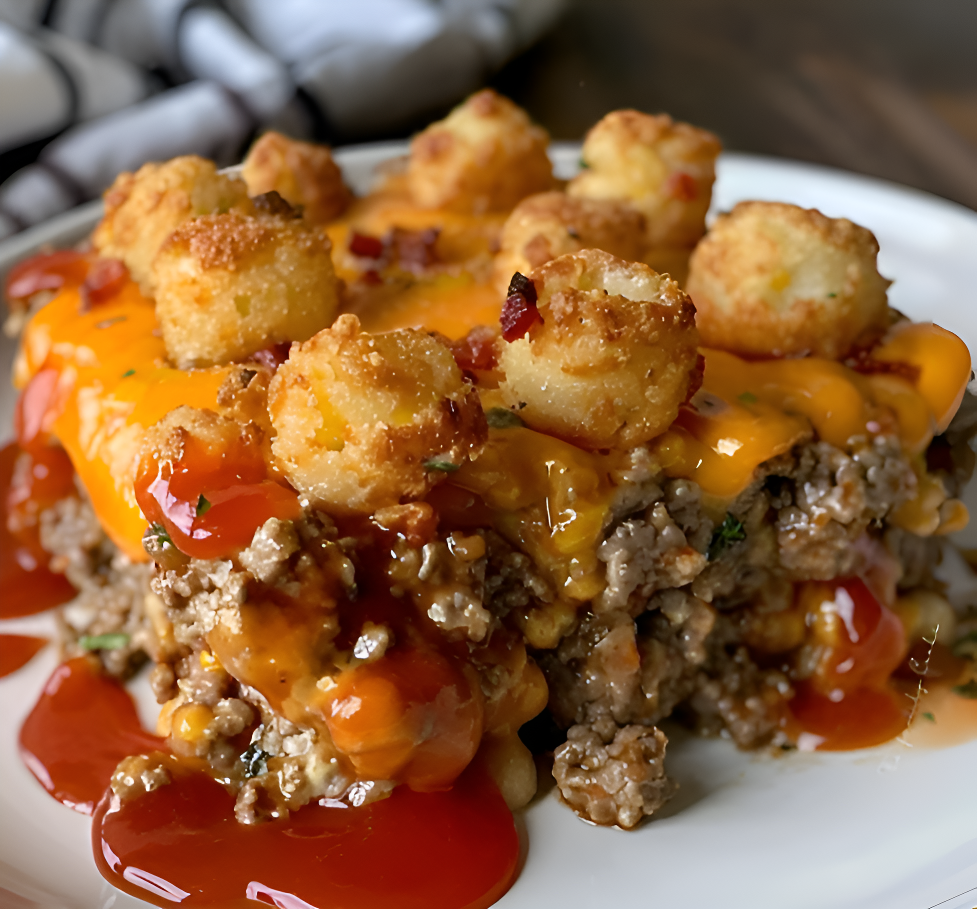 Cheesy Tater, Tot Meatloaf, Casserole, Recipe